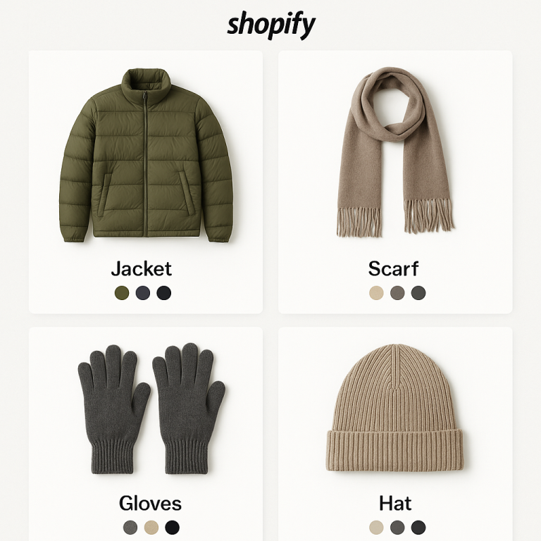 Page collection vêtements avec nuanciers