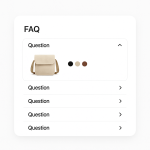 FAQ avec produit et nuanciers