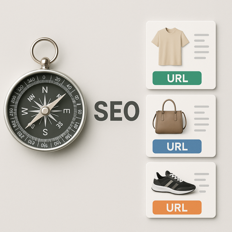 Boussole SEO avec cartes produit URL