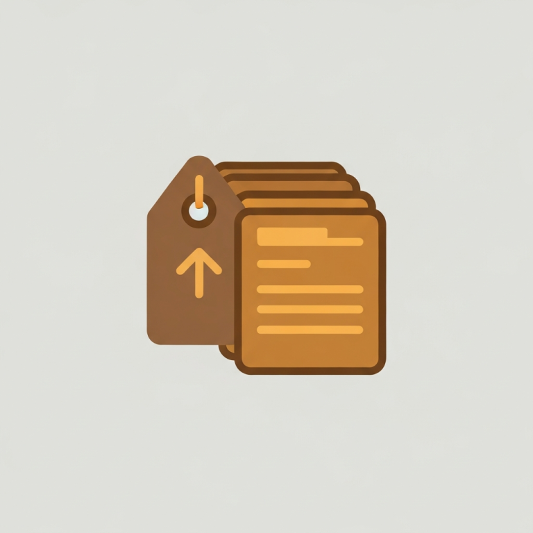 a price tag with arrows and grouped product cards