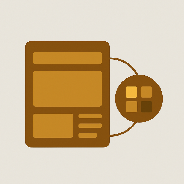 a modular page builder layout with linked product swatches