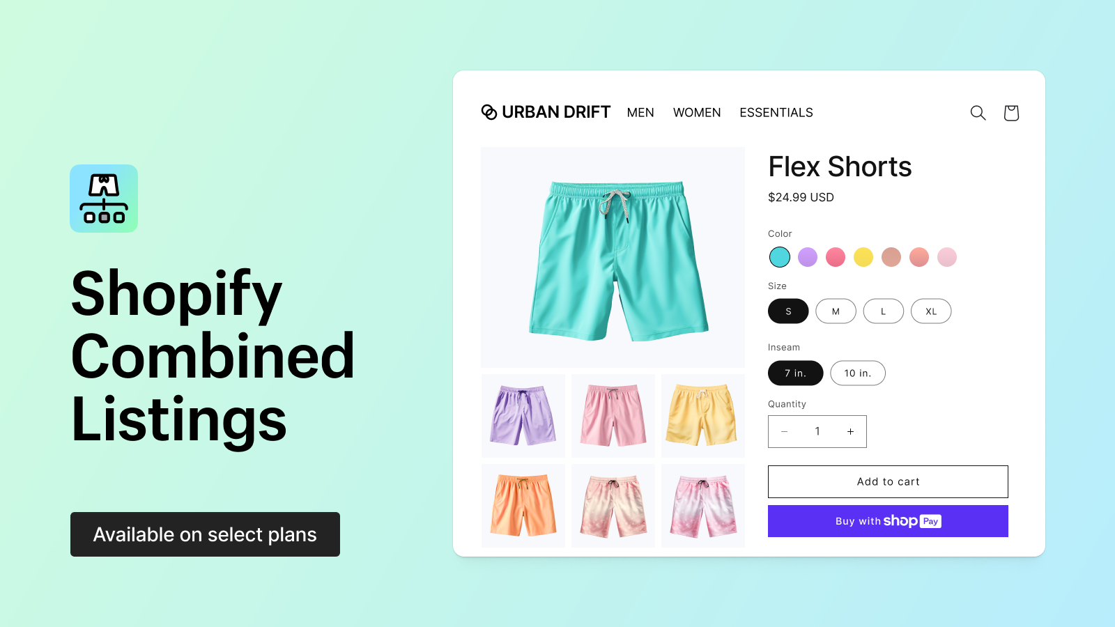 Shopify Combined Listings native app screenshot