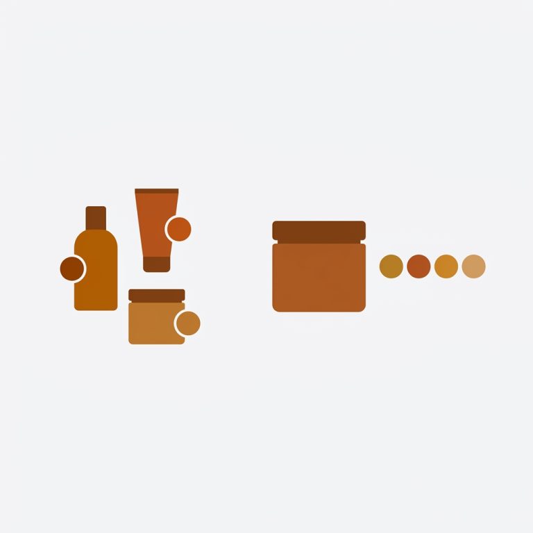 side by side, left grouped separate products with swatches, right one product with variant swatches